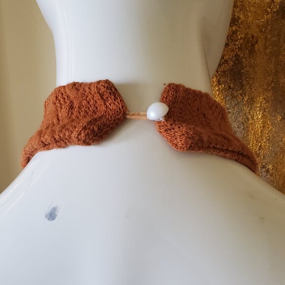 Women's Brown Stretch Knitted Two-Piece Outfit SZ L - Picture 11 of 13